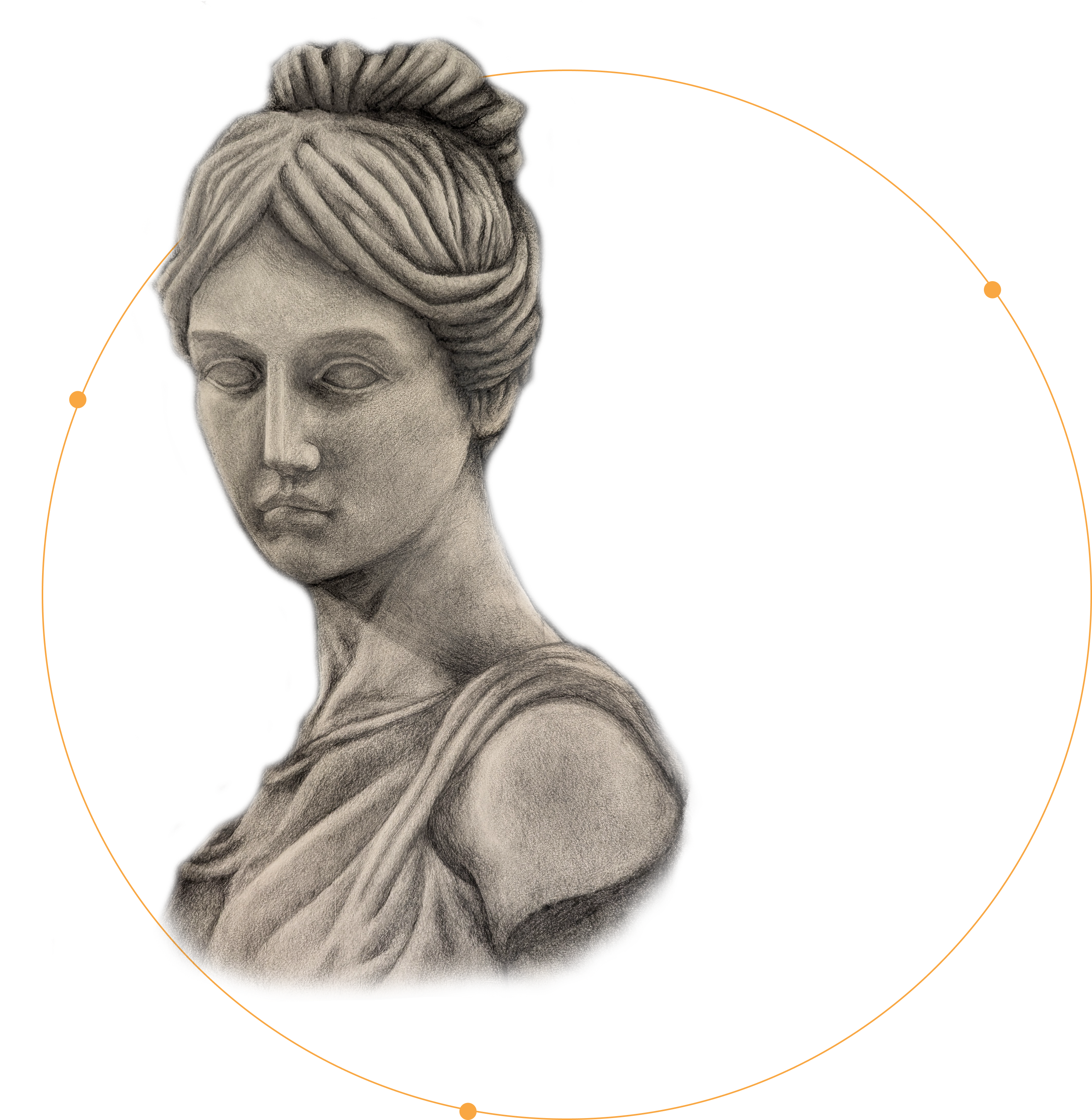 Drawing of Greek statue by Klaudia Ross