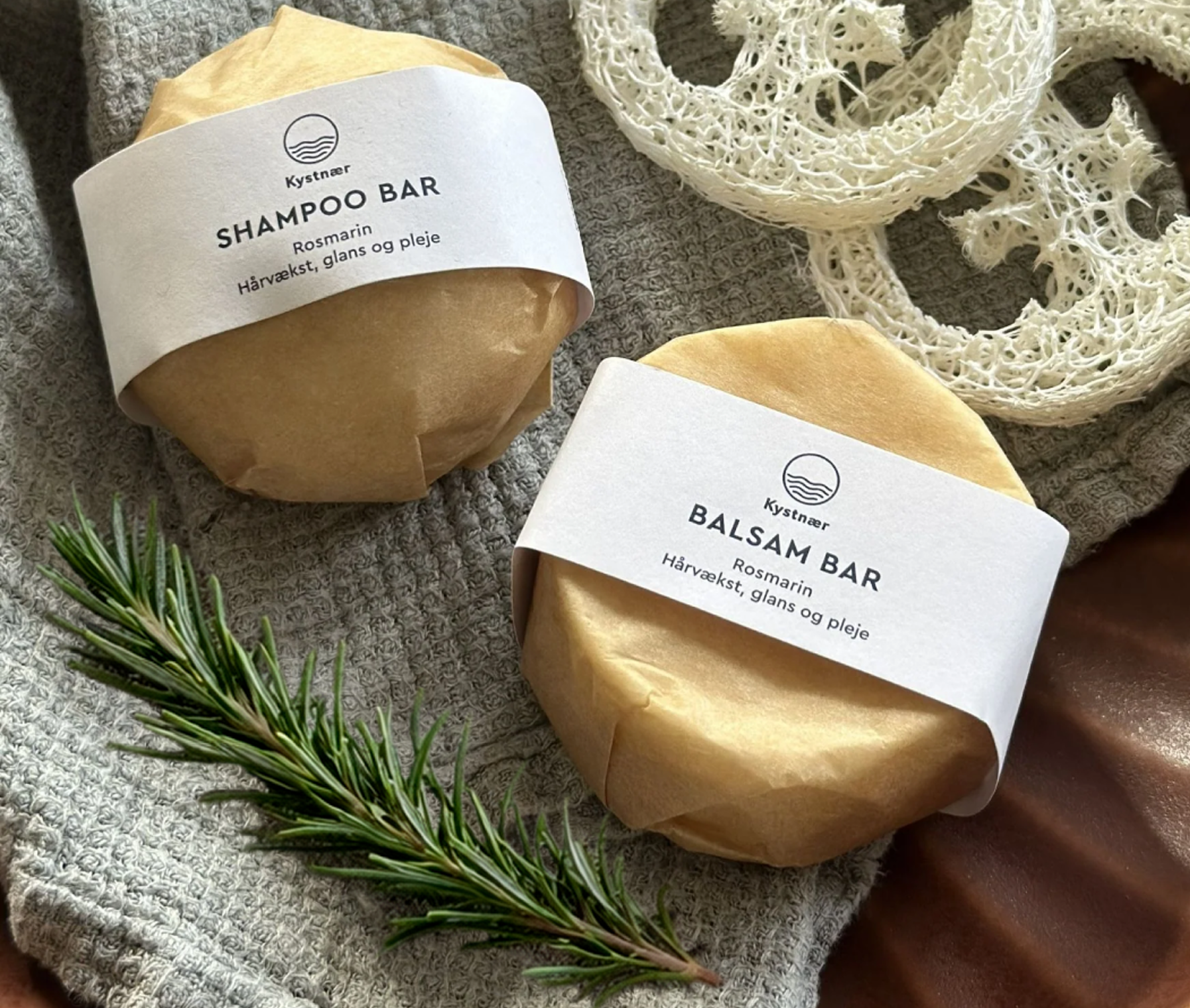 Kystnær rosemary shampoo and conditioner bars